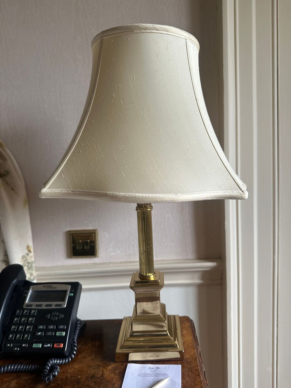 Lot 1071: A Pair of Neoclassic Style Brass Column Table Lamps