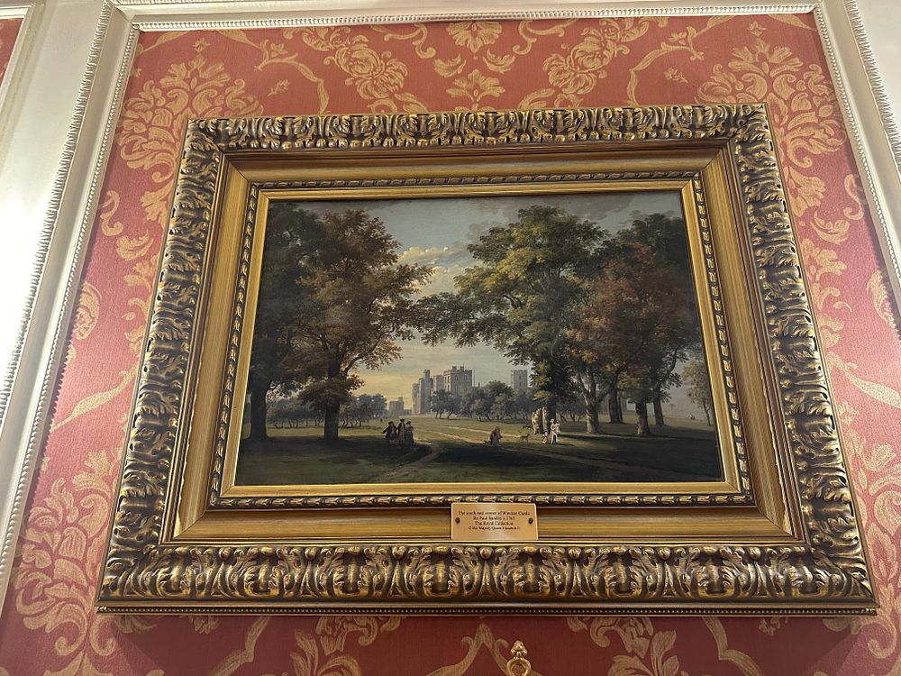Lot 1123: Paul Sandby (c.1765), The south-east corner of Windsor Castle, 18th Century Oil on Canvas