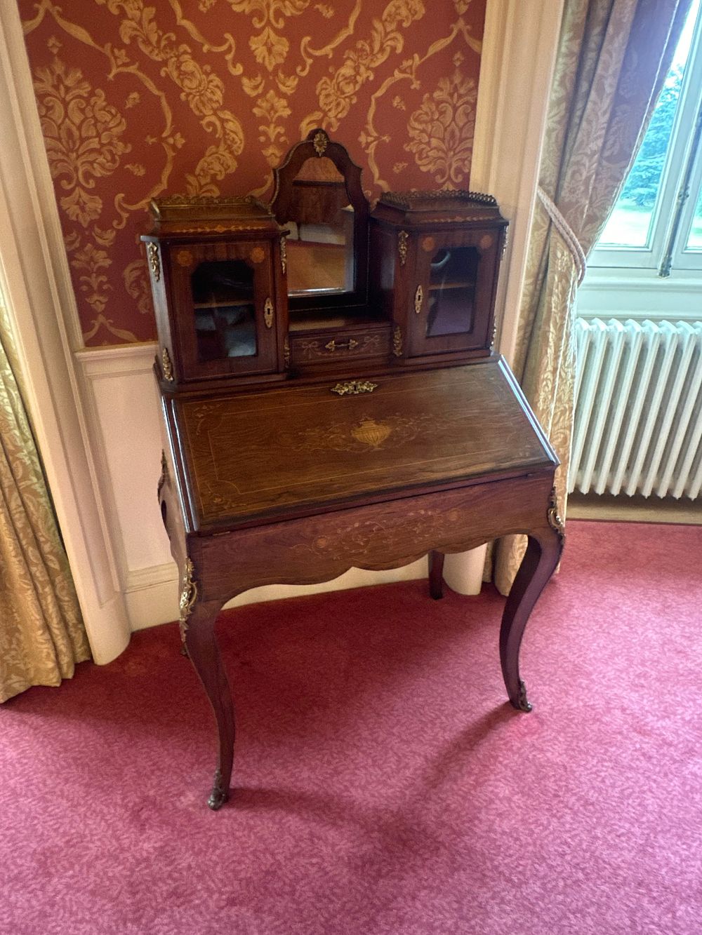 Lot 1139: A French Rococo Revival Marquetry Bonheur-du-Jour