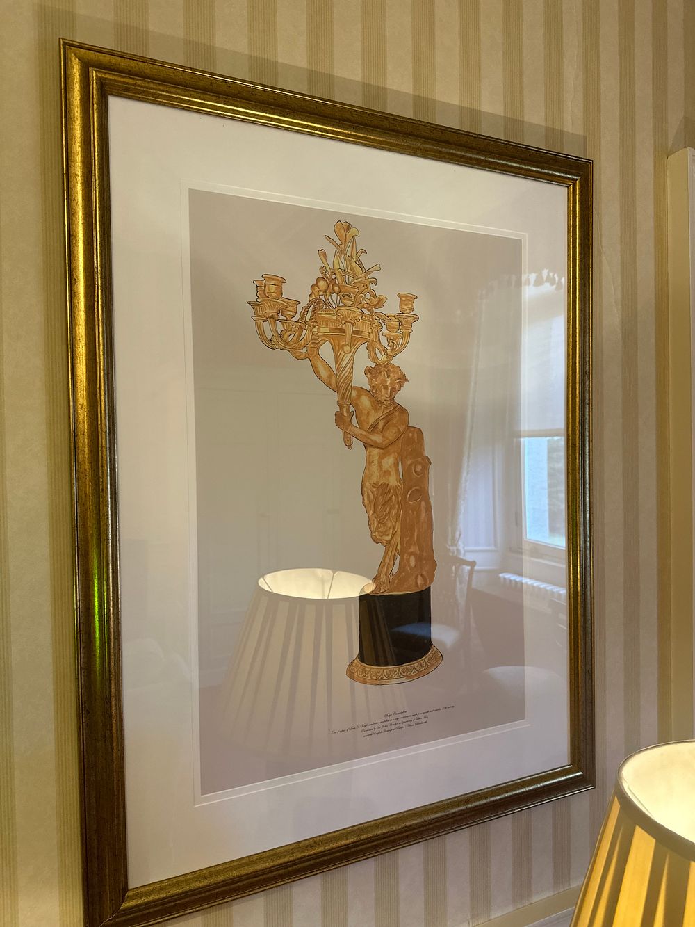 Lot 1149: A Pair of Framed Prints, Depicting an Empire Style Candelabrum from Fontainebleau