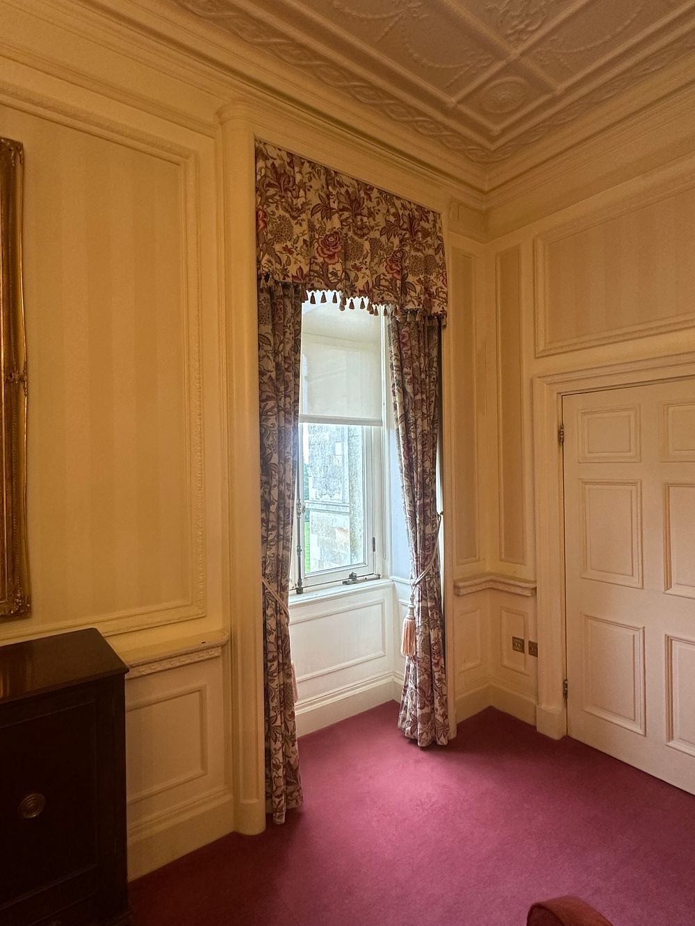 Lot 1186: Two Pairs of Chintz-Style Floral Drapes with Coordinating Pelmet and Tie-Backs