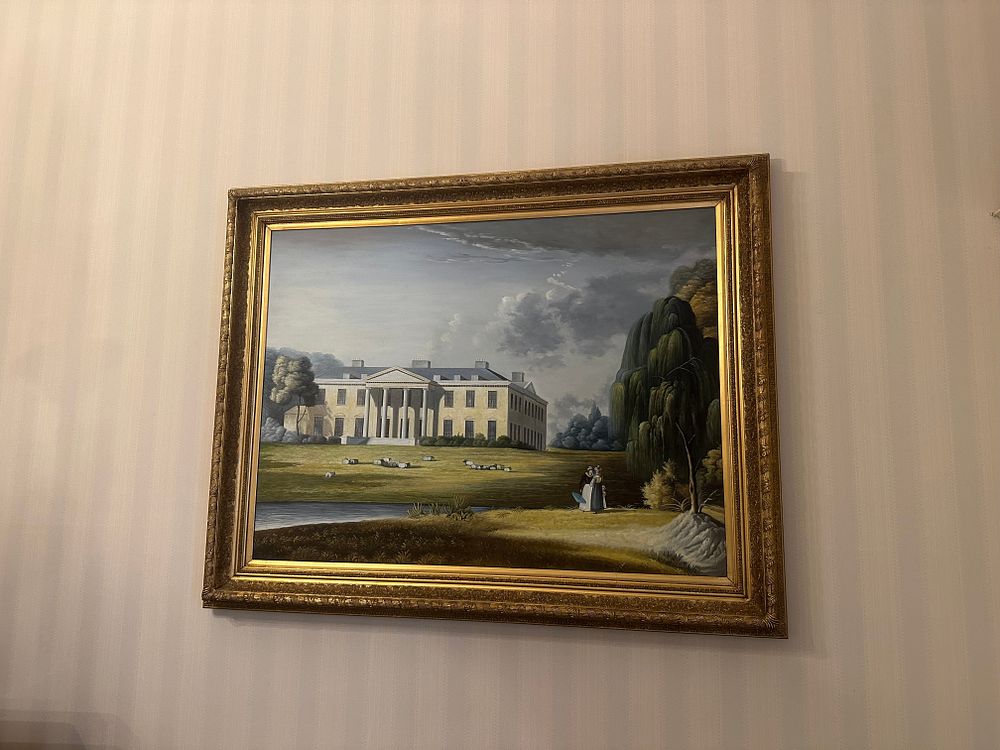 Lot 1197: An Oil Painting of Broadlands, After Ackermann's Repository of Arts