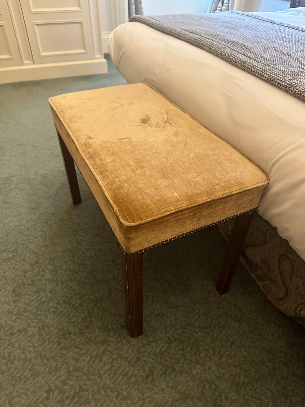 Lot 1204: A Mahogany and Upholstered Bench or Stool