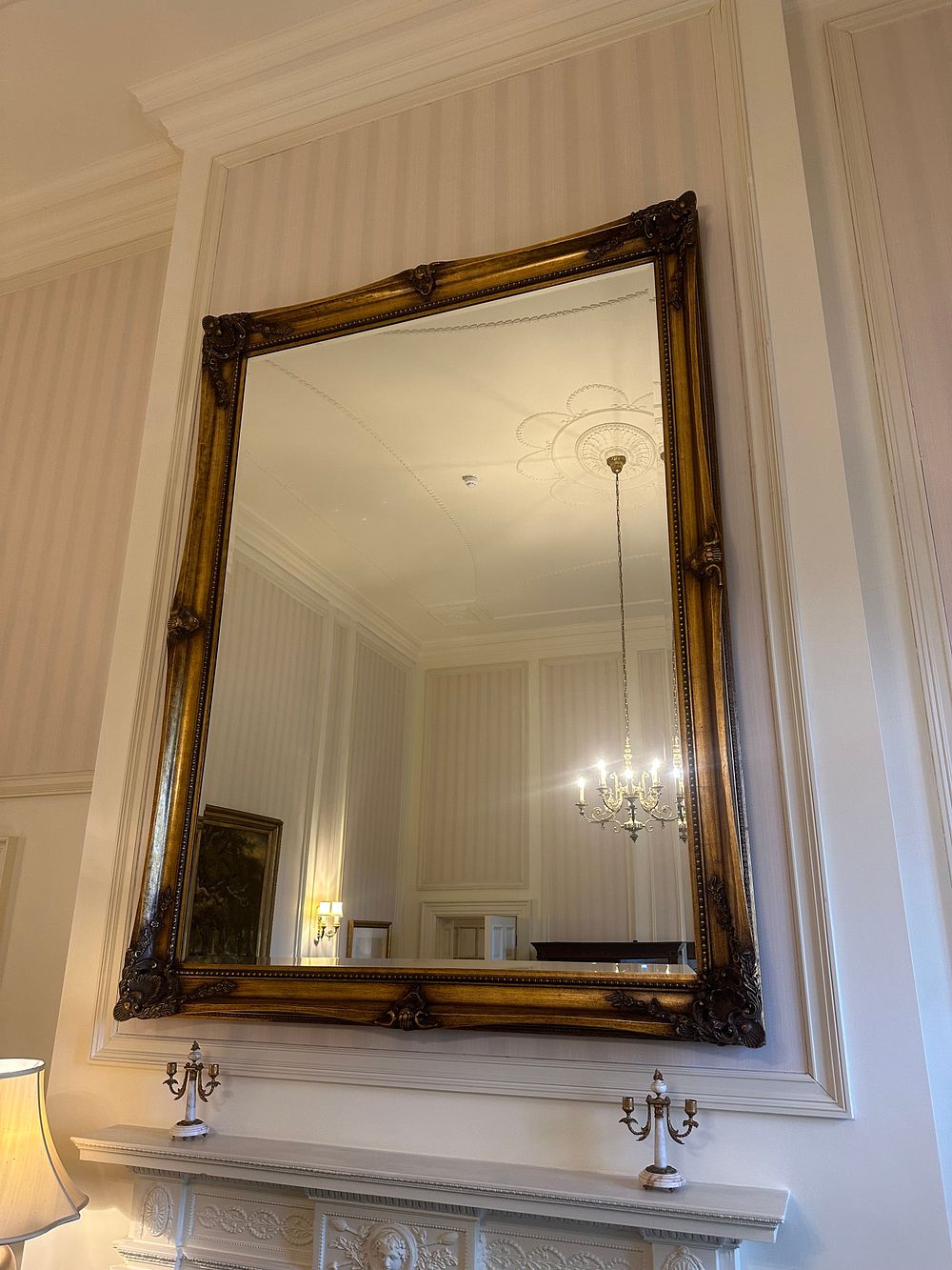 Lot 1211: A Large Giltwood Baroque Revival Wall Mirror