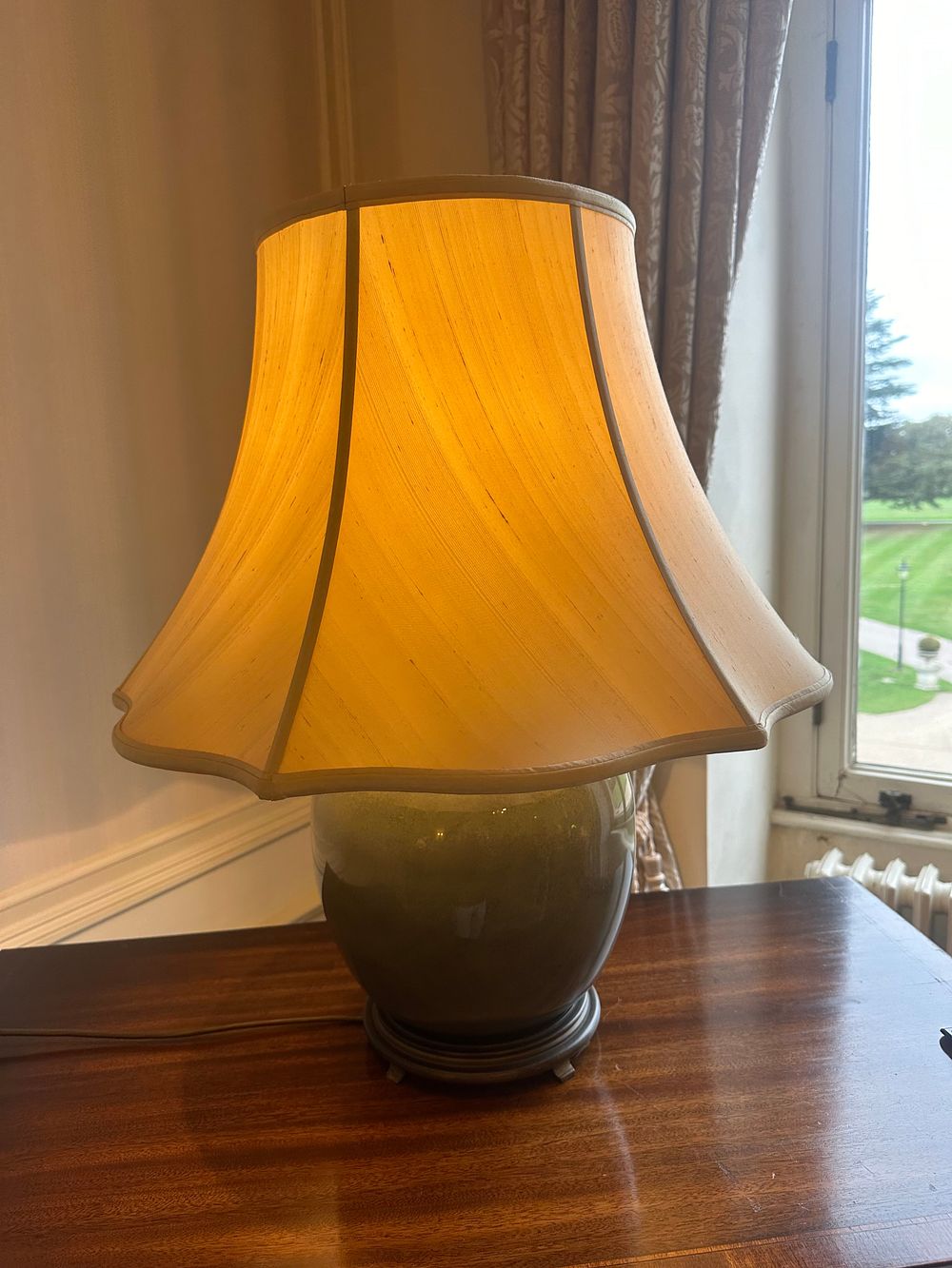 Lot 1217: A Chinese Celadon Glazed Porcelain Table Lamp