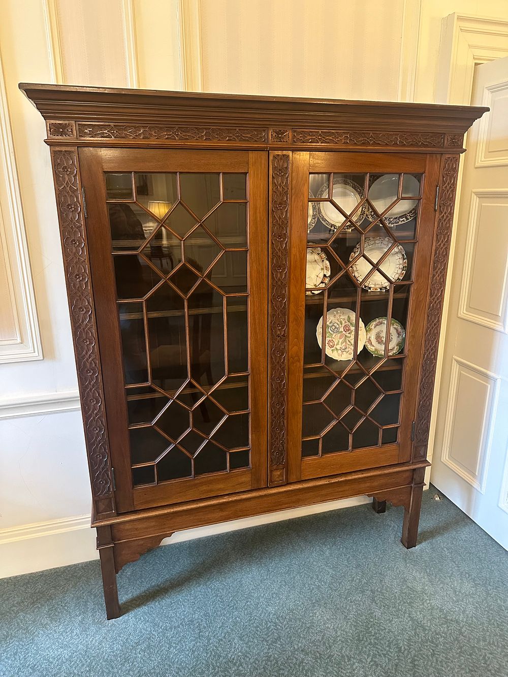 Lot 1222: A Victorian Mahogany Astral Glazed Display Cabinet