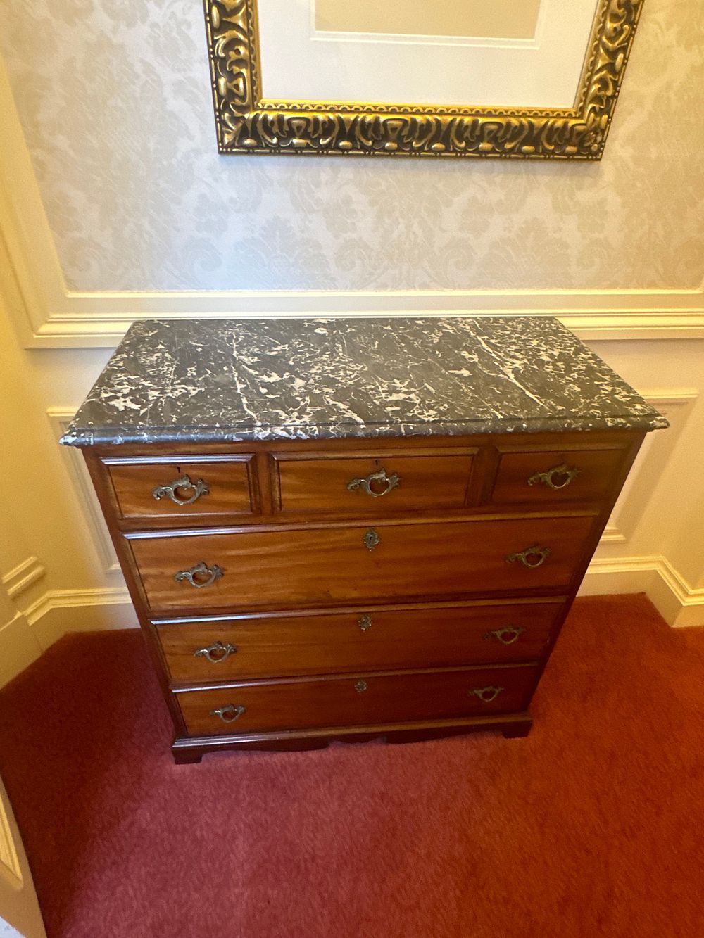 Lot 1237: An 18th Century Louis XVI Mahogany Chest of Drawers