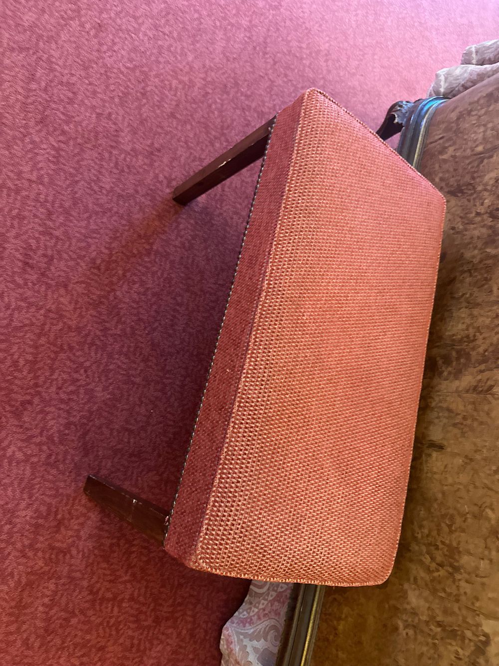 Lot 1256: An Upholstered Rectangular Bench with Nailhead Trim