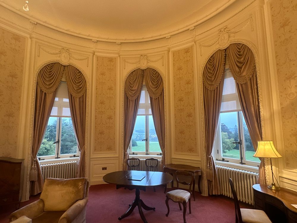 Lot 1259: Five Grand-Scale Neoclassical/Baroque Revival Style Window Drapery Ensembles, from Luton Hoo Hotel, Golf and Spa