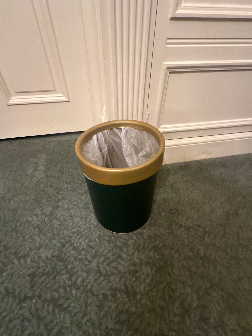 Lot 1265: A Dark Green PU Leather Waste Bin