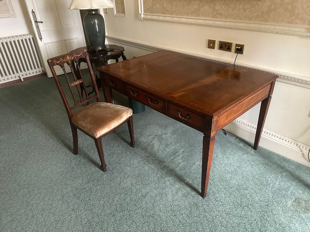 Lot 1286: A Directoire Style Mahogany Writing Desk and Chair Set