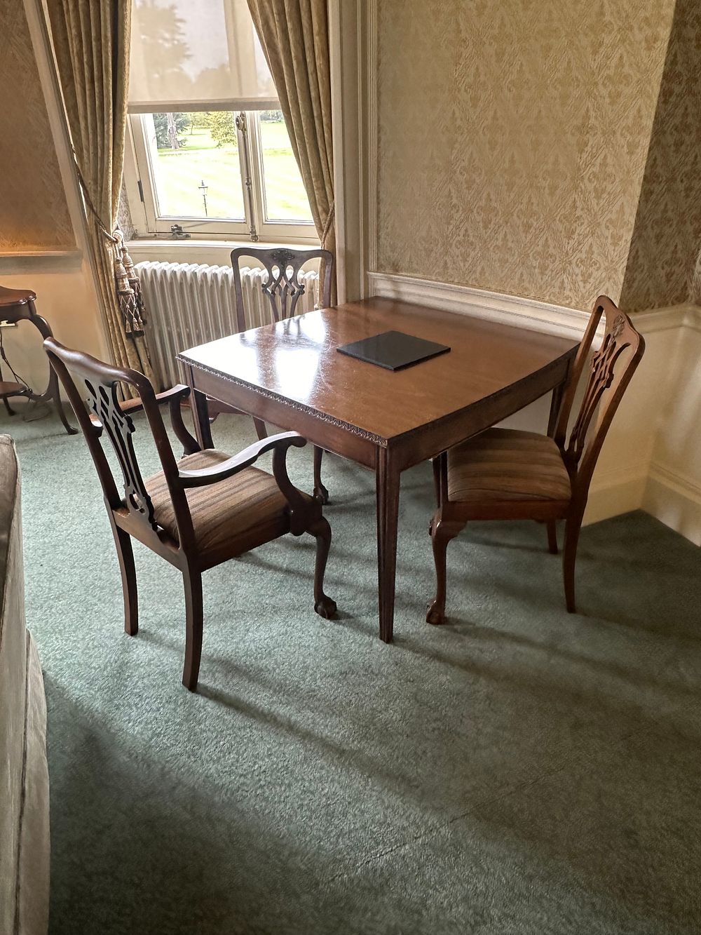 Lot 1332: Chippendale Style Mahogany Table and 3 x Chairs