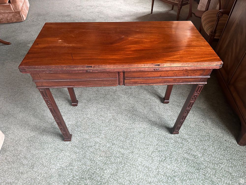 Lot 1335: A Late 18th Century Mahogany Fold-Top Card Table