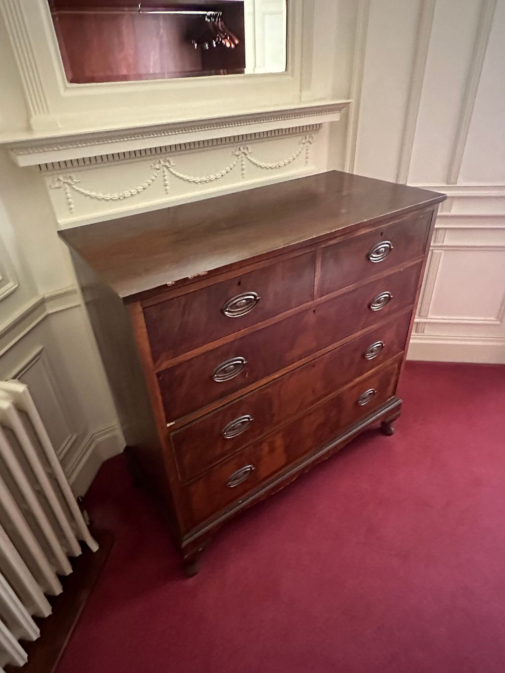 Lot 1372: A Federal/Regency Style Chest of Drawers and an Early 20th Century Occasional Table