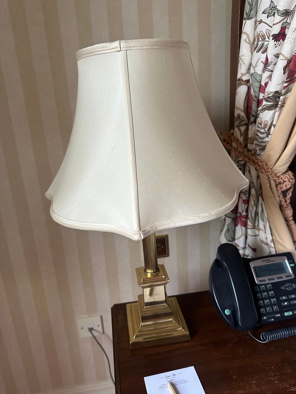 Lot 1383: Three Restored Vintage 1980s Baldwin Brass Column Lamps With New Linen Shades