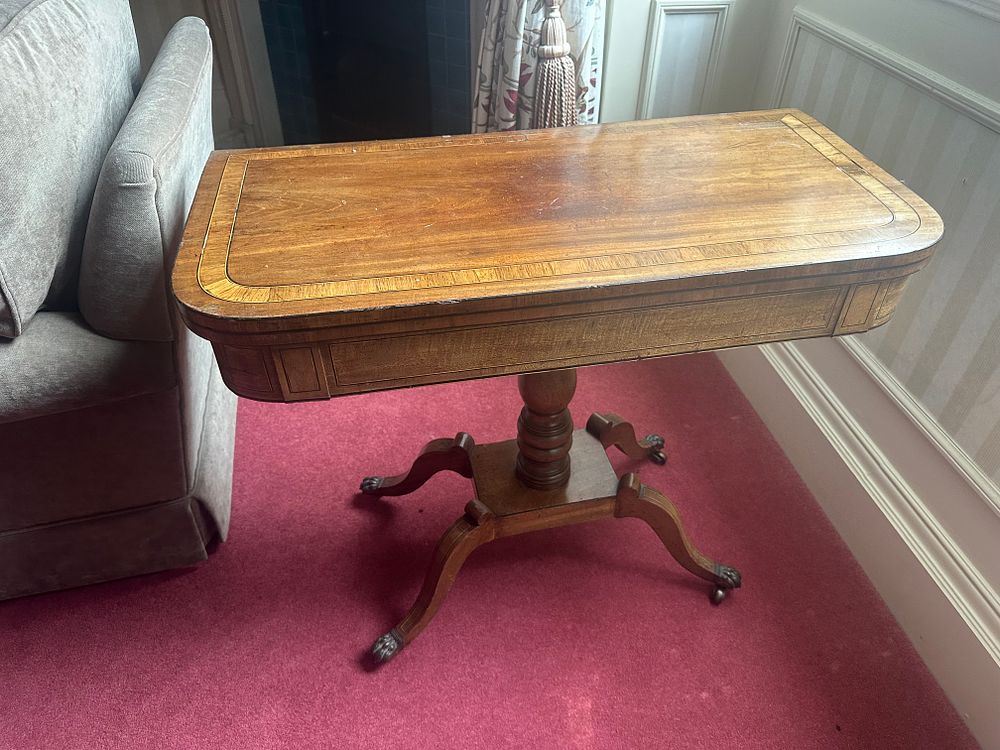 Lot 1397: A Regency Mahogany Folding Card Table