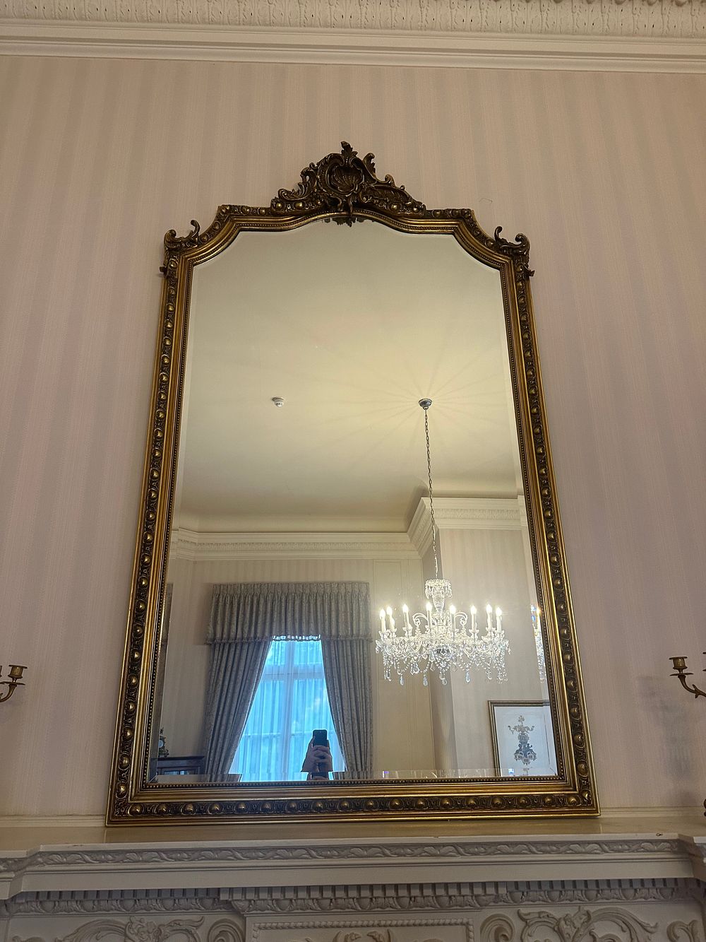 Lot 1416: A Large Giltwood Rococo Revival Wall Mirror