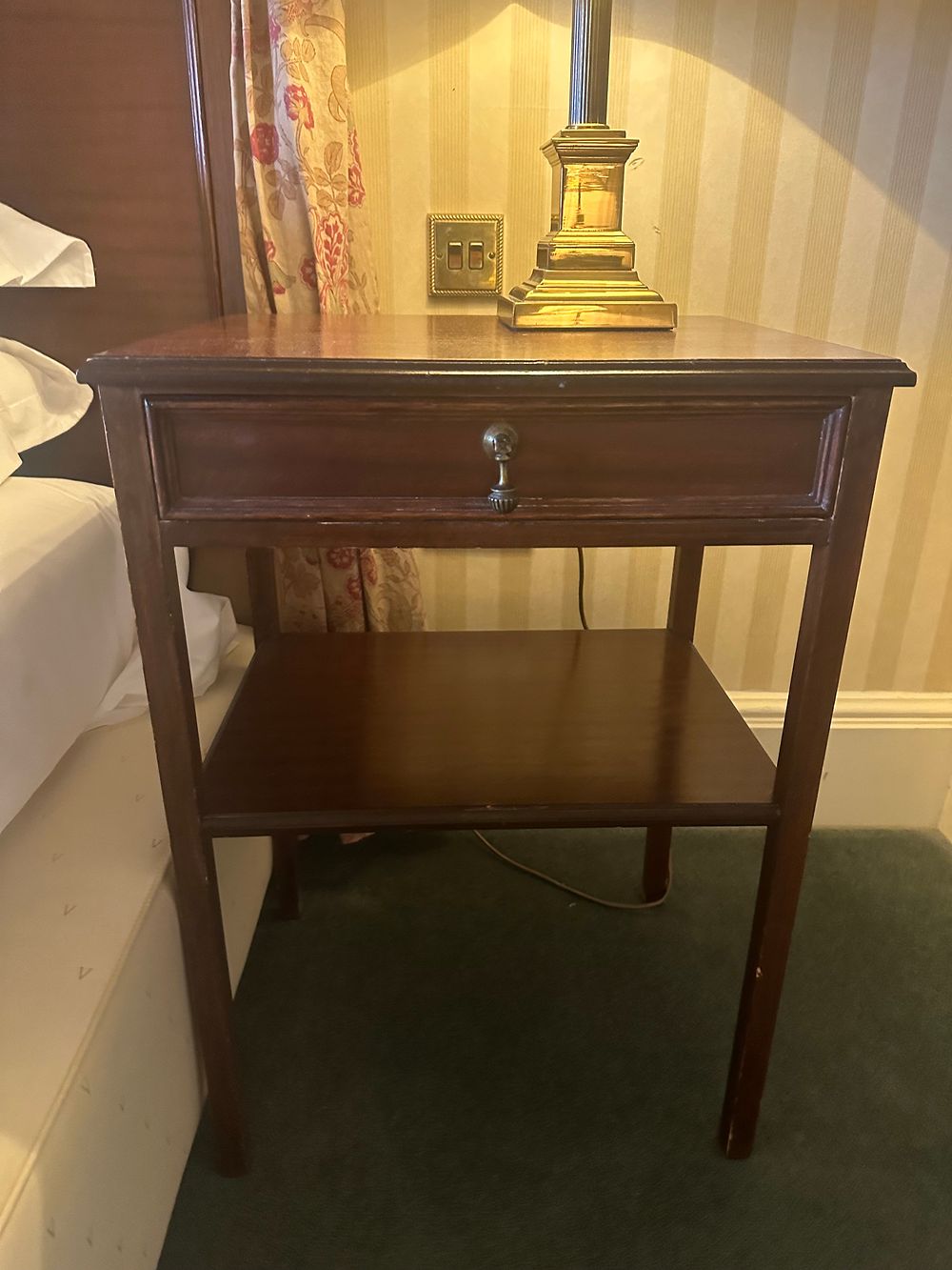 Lot 1445: A Federal Style Mahogany One-Drawer Two-Tier Side Table