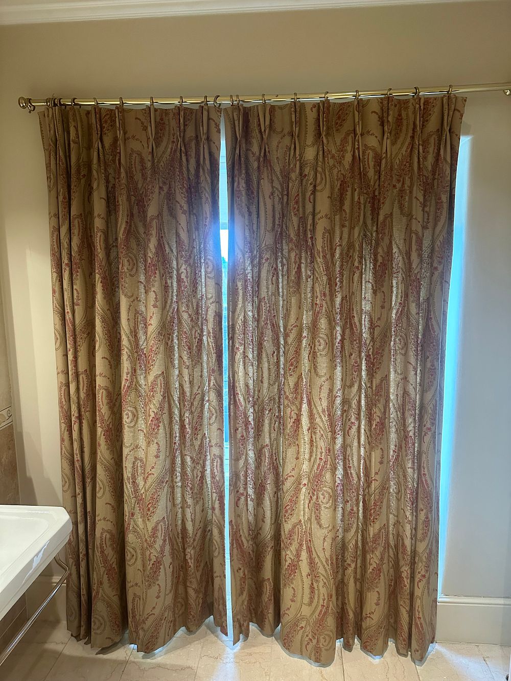 Lot 1472: A Pair of Paisley Drapes with Pole