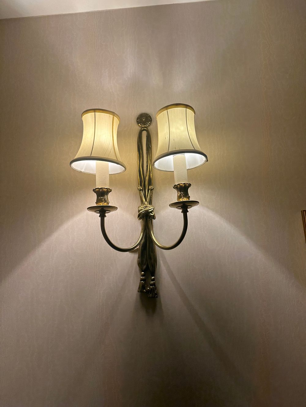 Lot 1515: Traditional Style Copper or Brass-Toned Double-Arm Electric Wall Sconce