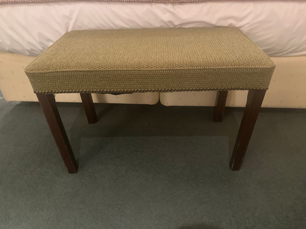 Lot 1538: An Upholstered Bench or Footstool with Nailhead Trim