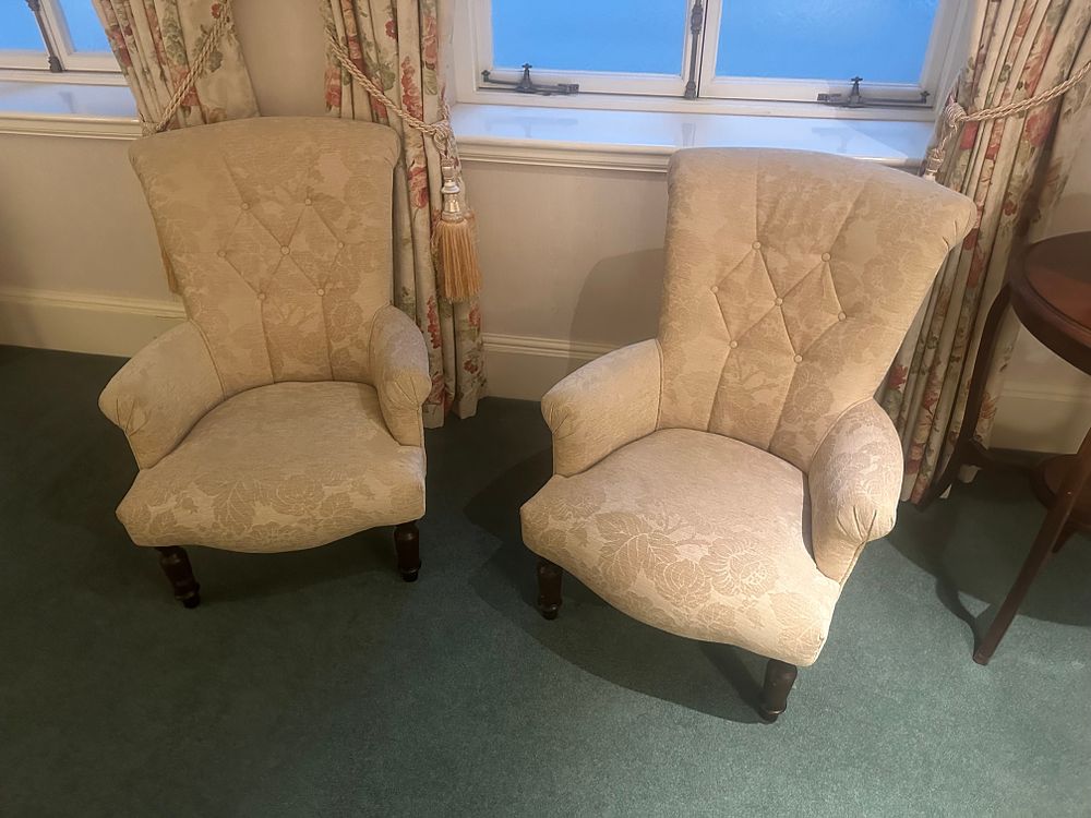Lot 1540: A Pair of Duresta Lanhydrock High-Backed Armchairs