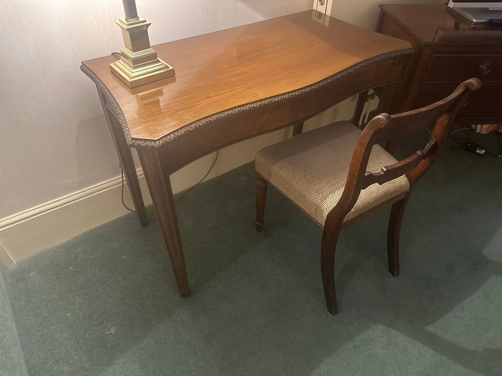 Lot 1541: A French Empire Style Mahogany Desk and Chair Set