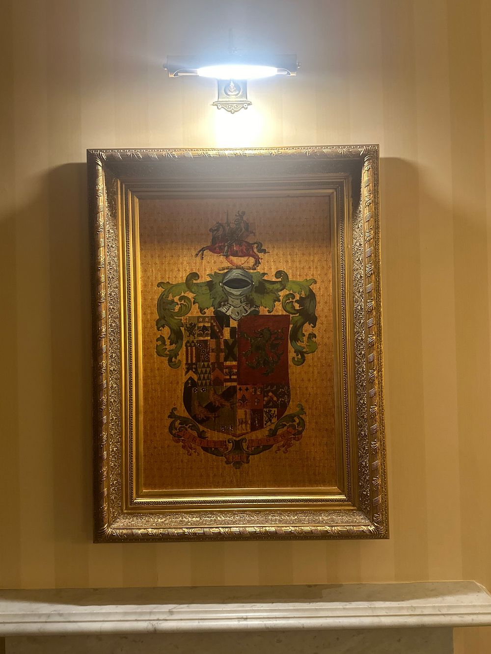 Lot 1547: A Framed Renaissance Style Heraldic Coat of Arms Painting