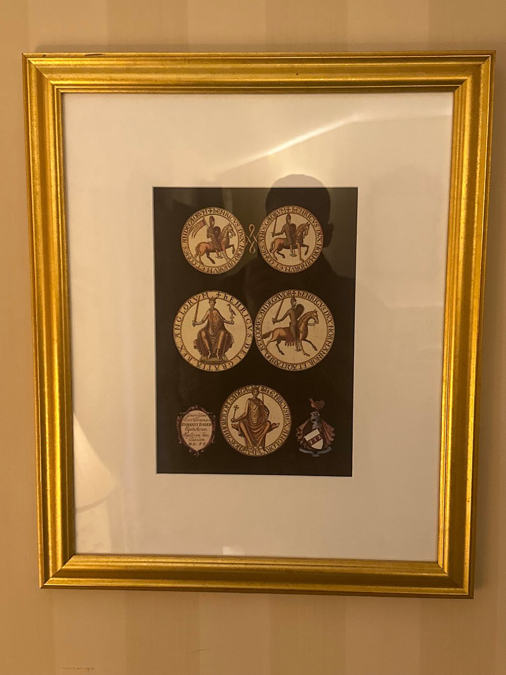 Lot 1549: A Pair of Framed Engravings: One after the Great Seal of King George I, the other a Pastoral Scene
