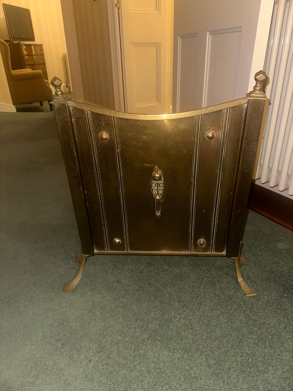 Lot 1552: An Art Deco Style Brass Log Holder, Early 20th Century