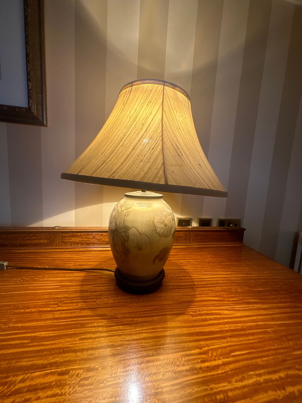 Lot 1573: A Studio Pottery Table Lamp with Floral Motif