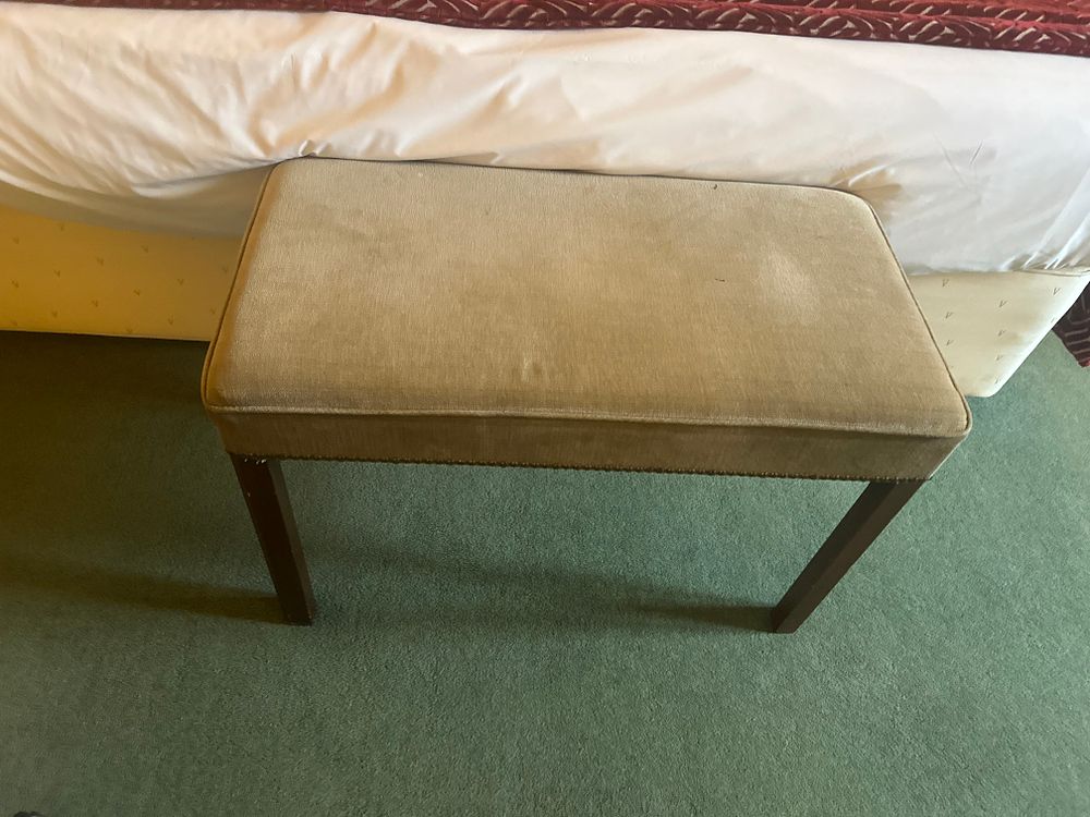 Lot 1592: A 1940s Mahogany and Upholstered Piano Bench