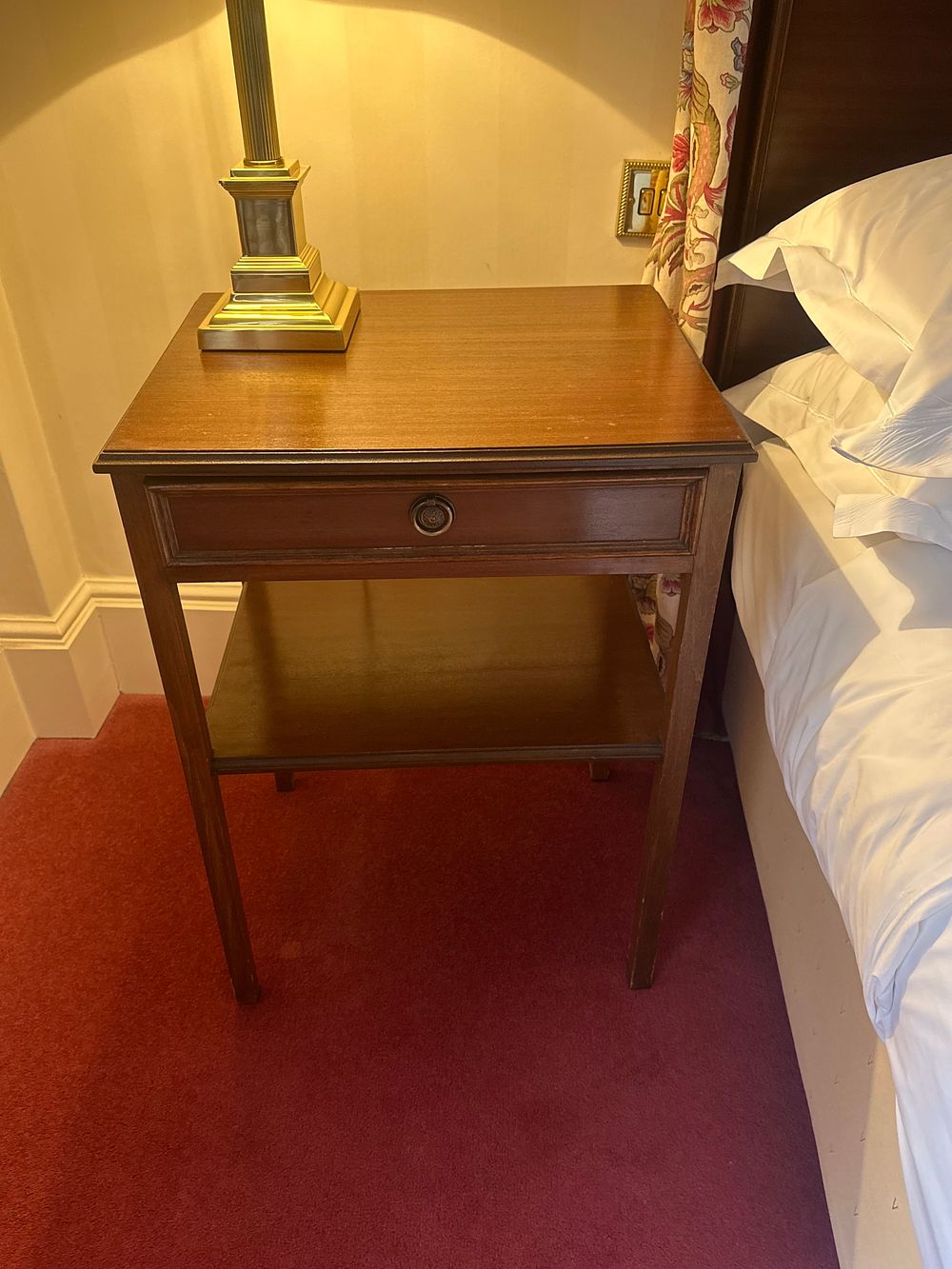 Lot 1619: A Pair of Louis XVI Style Mahogany Bedside Tables