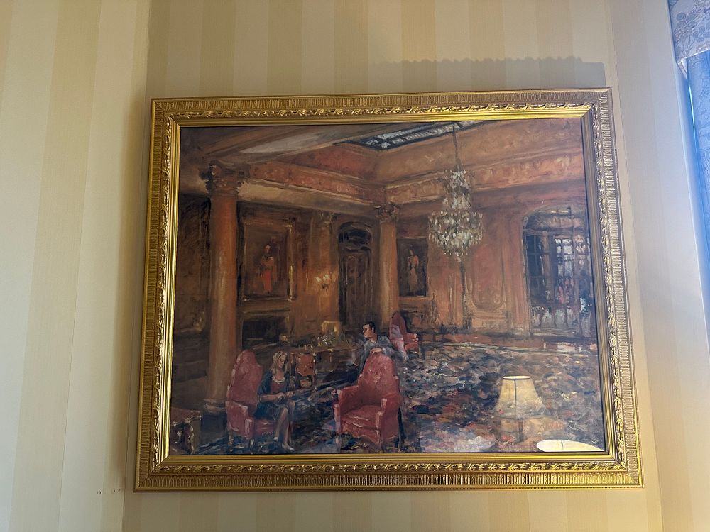 Lot 1625: 20th Century Impressionistic Interior Scene with Two Figures, Oil on Canvas