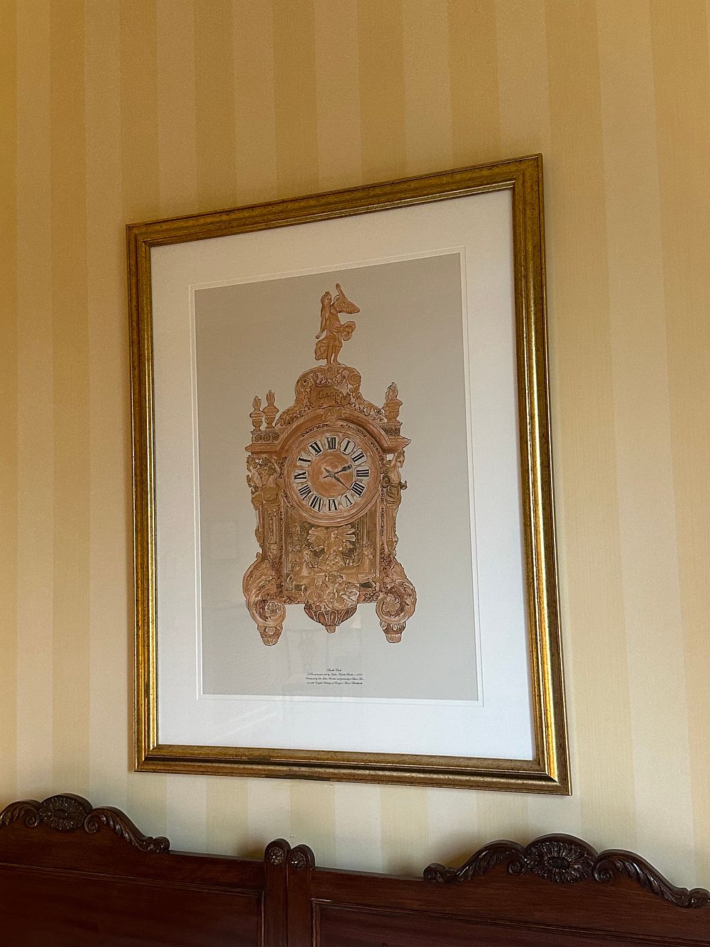 Lot 1638: A Pair of Framed Prints: A Rococo-Style Mantel Clock and 'The Red Drawing Room, Windsor Castle'