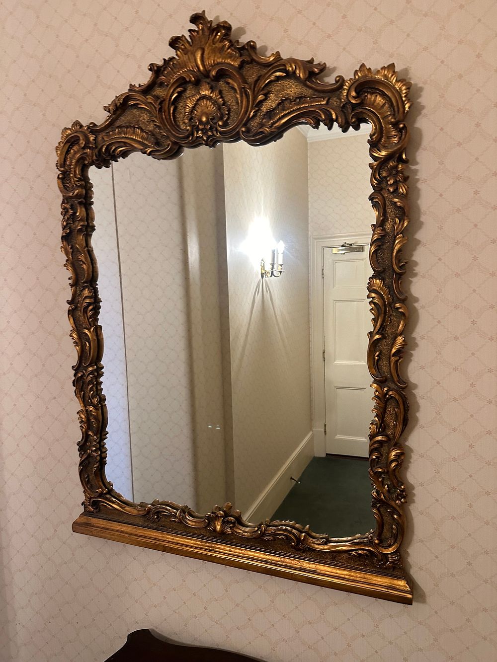 Lot 1653: A Rococo-Revival Giltwood or Composition Wall Mirror, 100 x 130cm