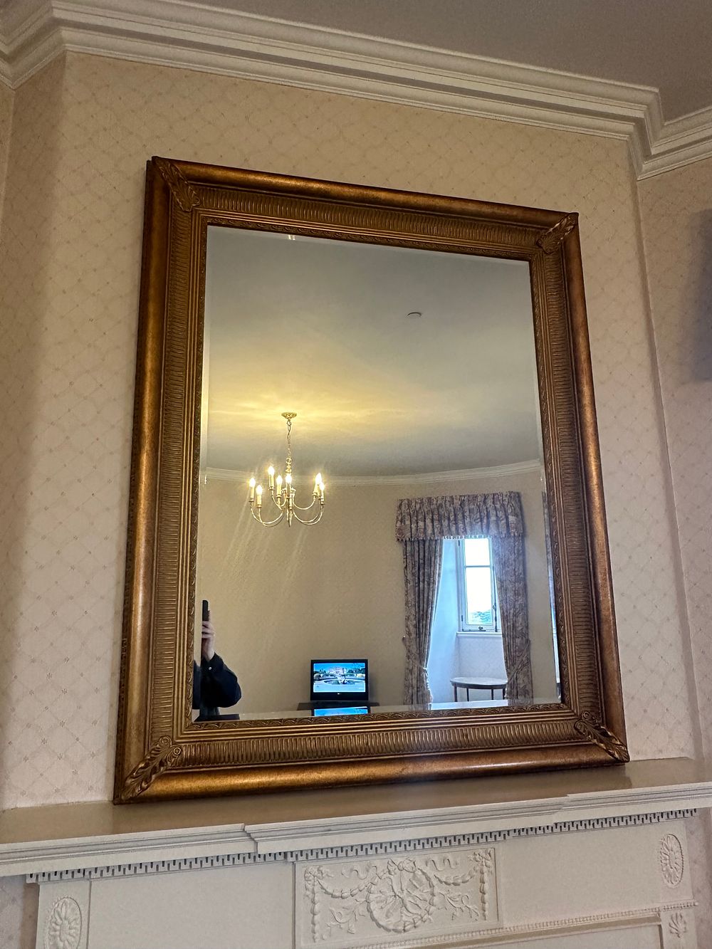 Lot 1658: A Large Giltwood and Gesso Wall Mirror in Baroque or Neoclassical Revival Style
