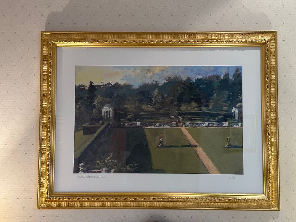 Lot 1695: A Framed Print Depicting 'The Italian Gardens, Luton Hoo', after Dallis