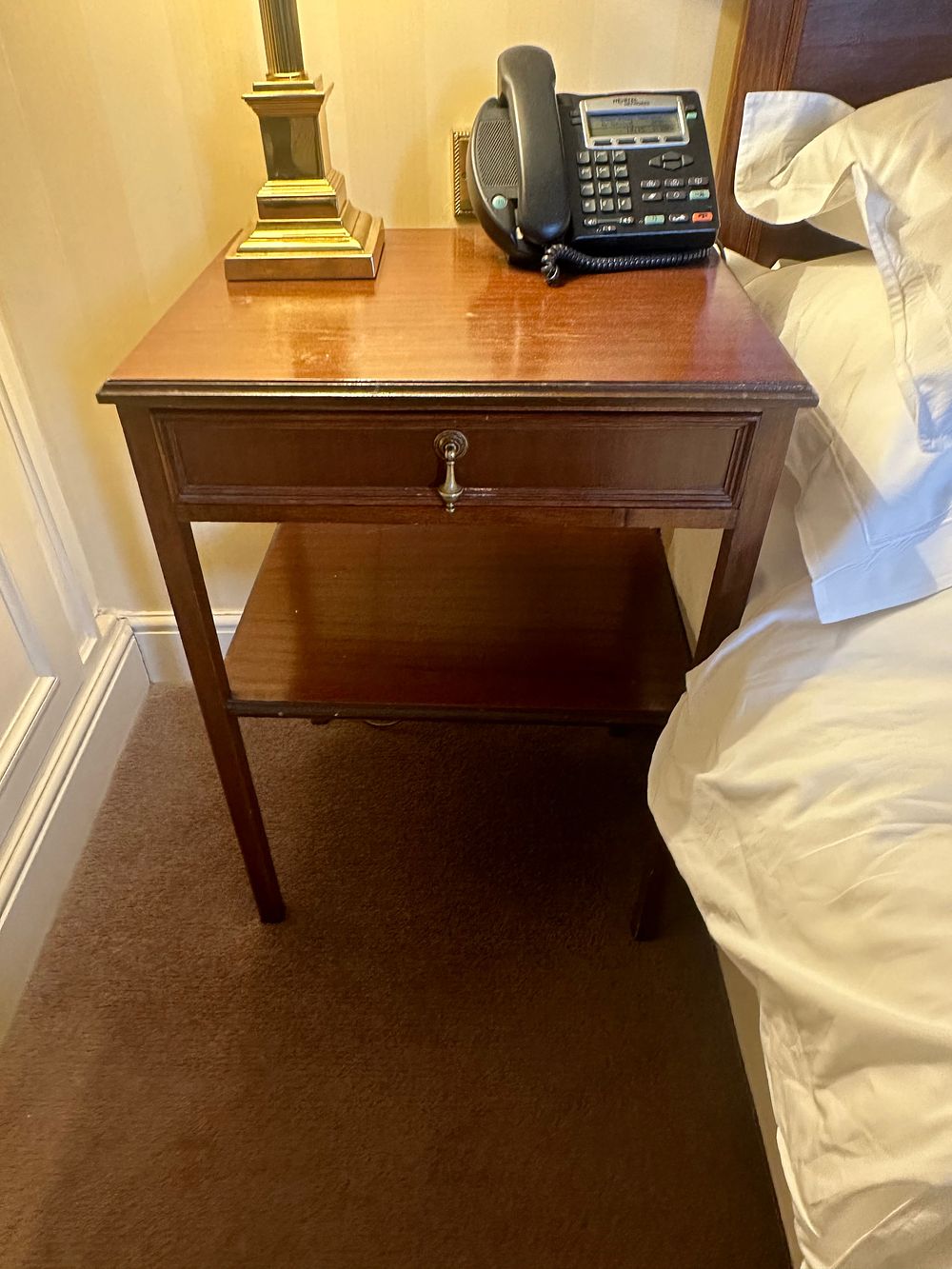Lot 1707: A Pair of French Louis XVI Style Mahogany Bedside Tables