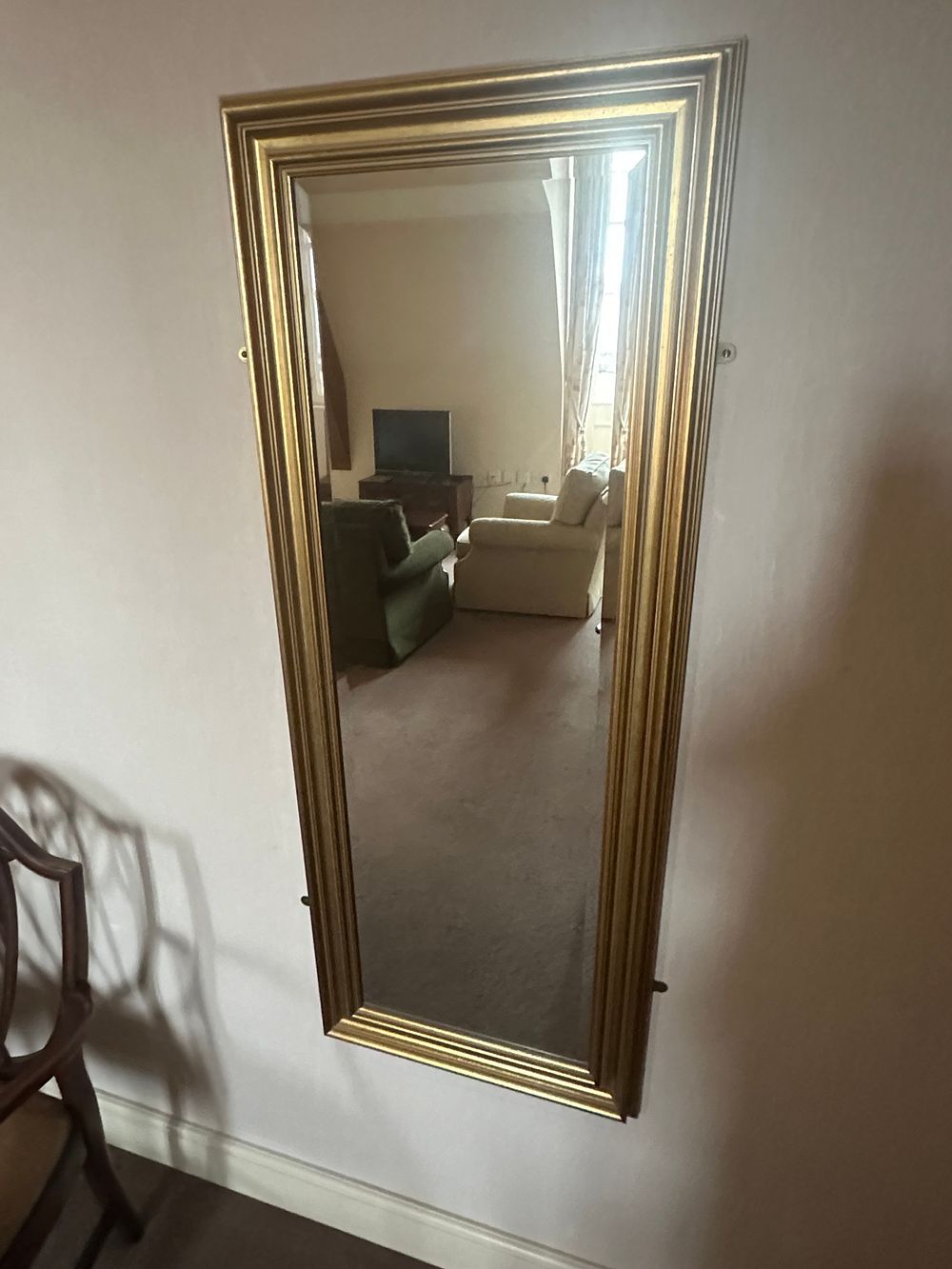 Lot 1711: A Pair of Gilt-Framed Traditional Wall Mirrors