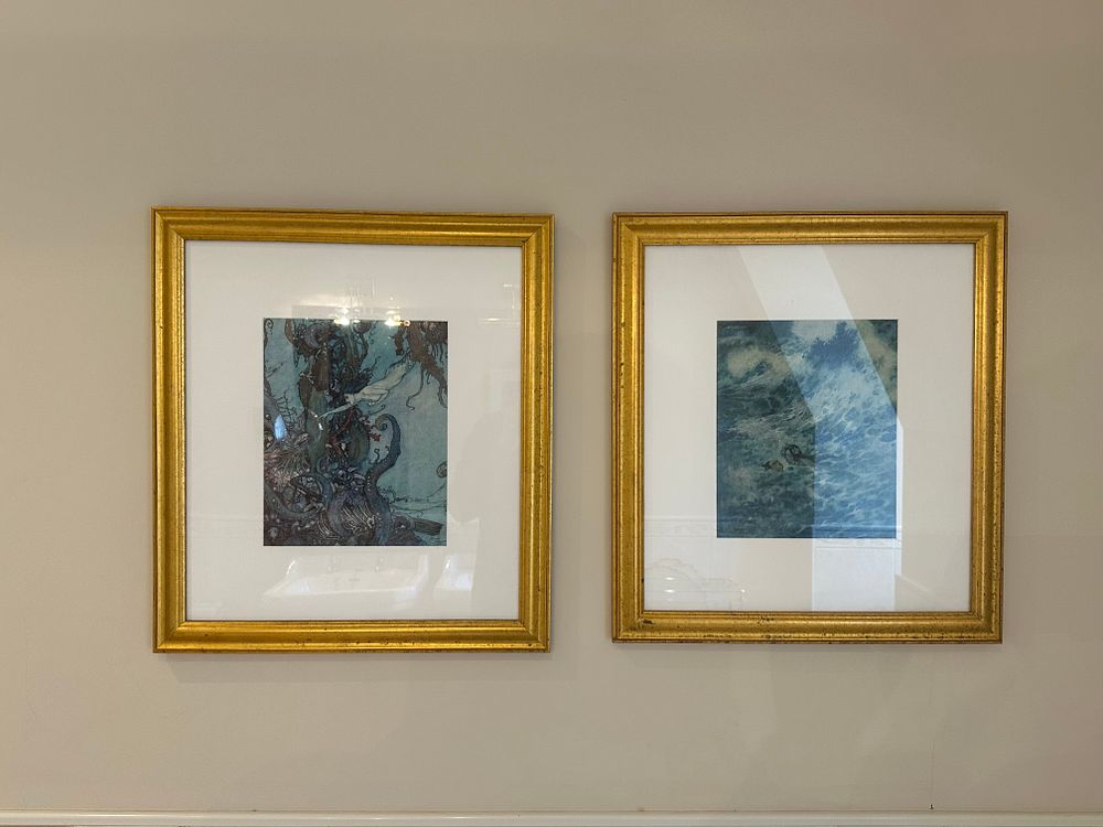 Lot 1721: Three Framed Reproductions After Edmond Dulac's 'The Little Mermaid'