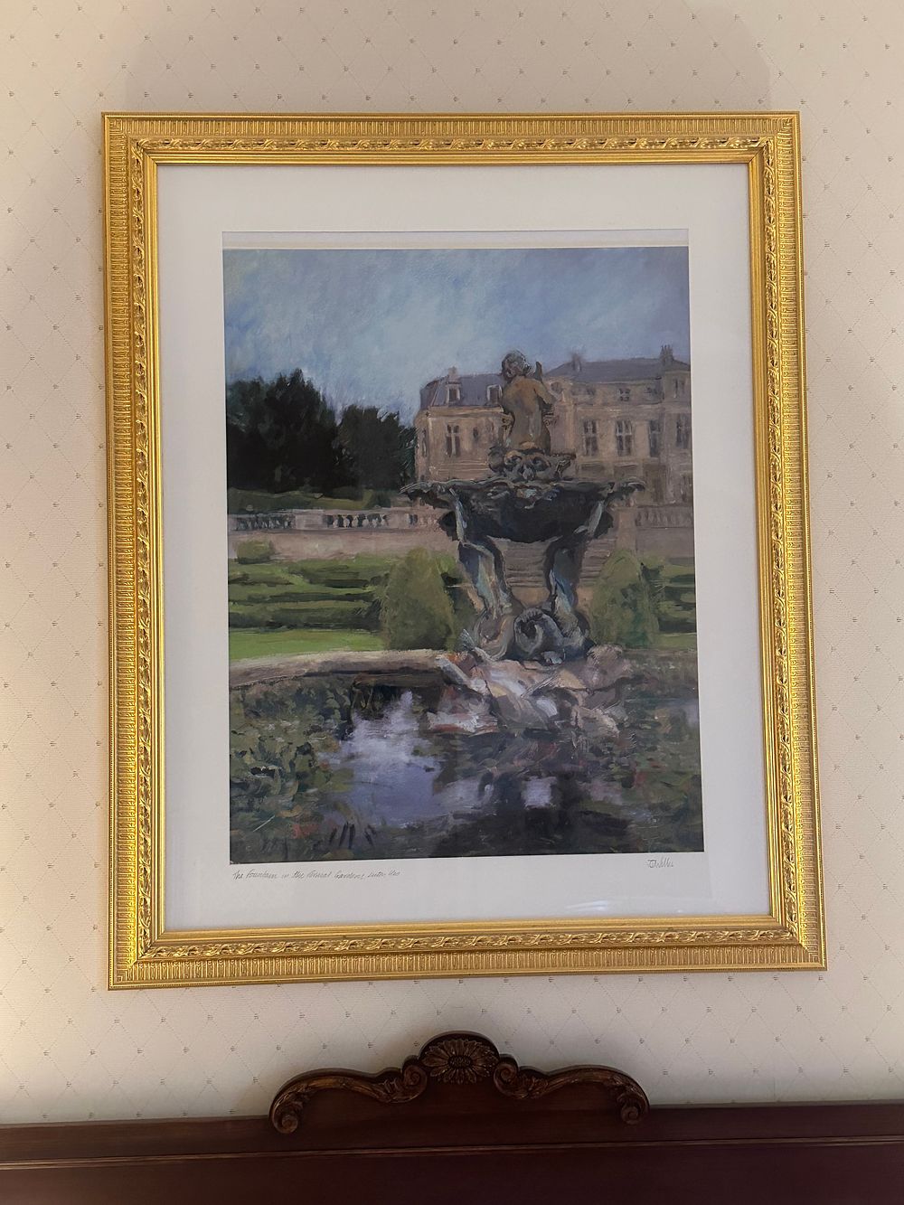 Lot 1727: Gaston La Touche, A Water Fountain in the Tuileries, Framed Print