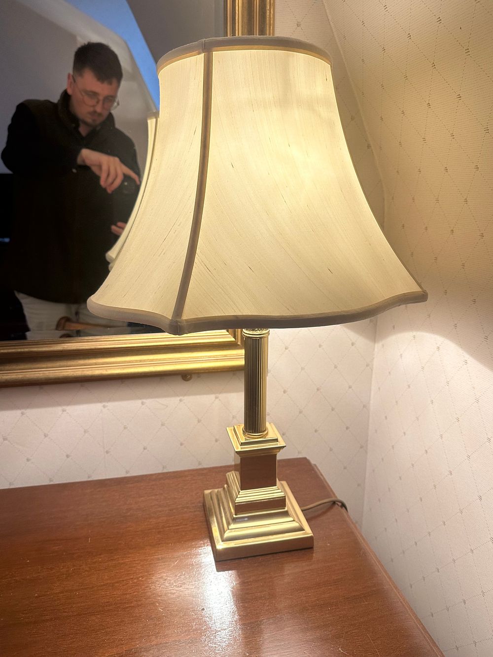 Lot 1730: Three Neoclassic Style Table Lamps in Brass, 1970s