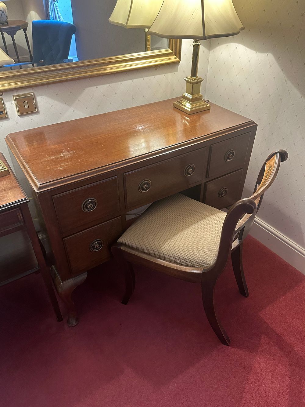Lot 1731: A Regency Style Mahogany Kneehole Desk and Complementary Chair