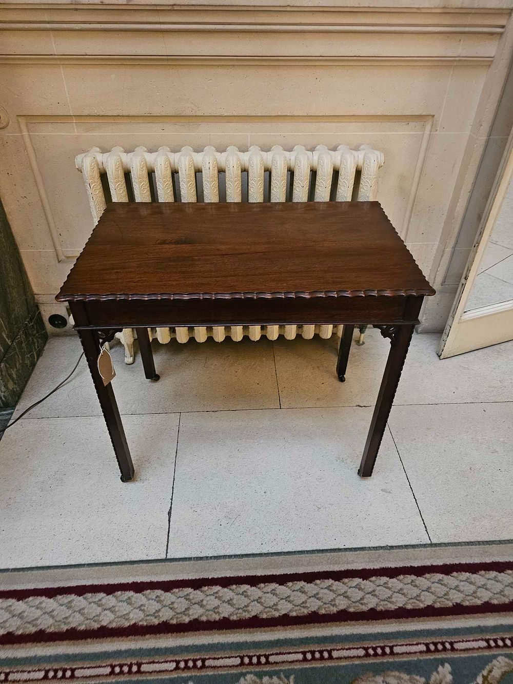 Lot 9: An English George III / Regency Style Mahogany Side Table, Chinese Chippendale Taste