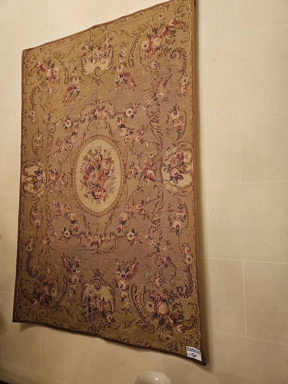 Lot 50: A Sino Aubusson Style Wool Tapestry Wall Hanging