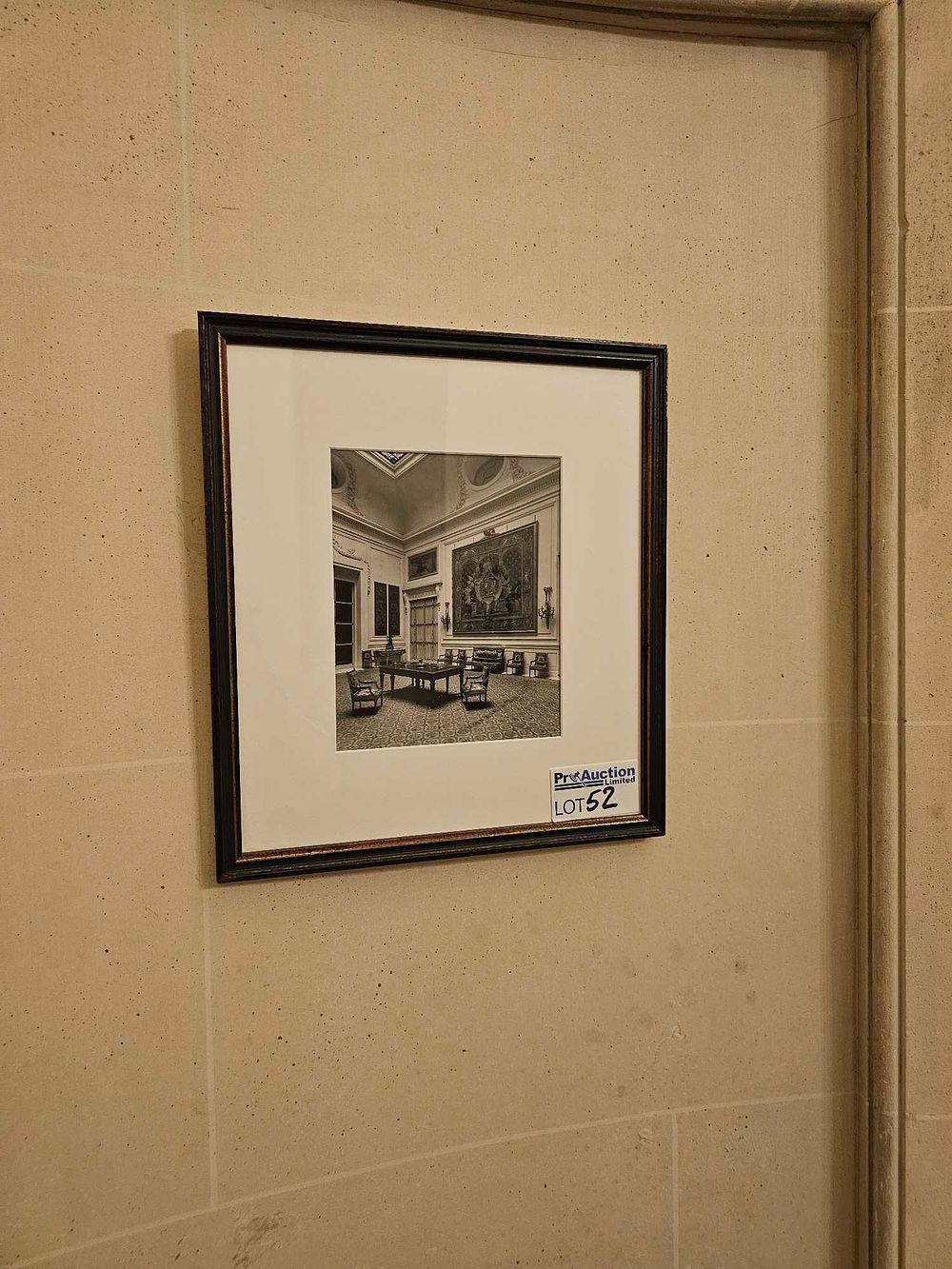 Lot 52: Framed Black and White Photograph of a Grand Museum Interior