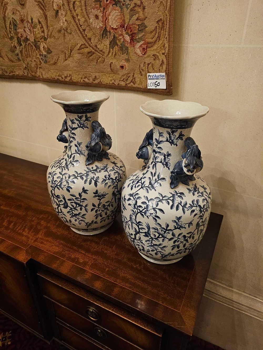 Lot 53: A Pair of 20th Century Chinese Blue and White Ceramic Vases