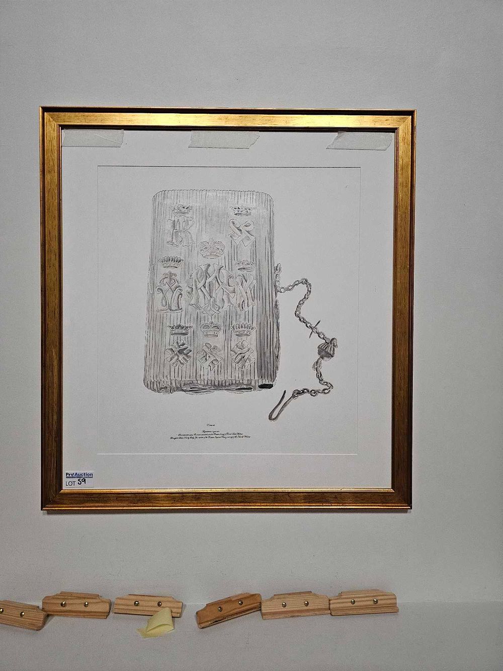 Lot 59: A Framed Print or Drawing of a Russian Imperial Gentleman's Cigar Case, 'Romana', with Luton Hoo Provenance