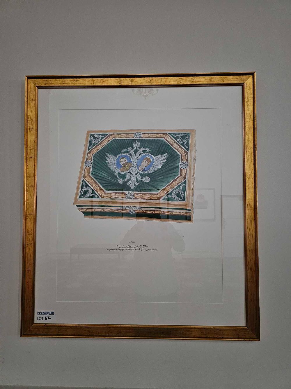 Lot 62: A Framed Print Depicting a Romanov Commemorative Box